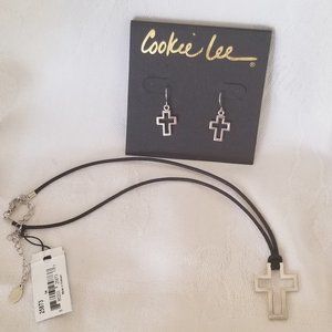 Cookie Lee Cross Necklace & Earrings set